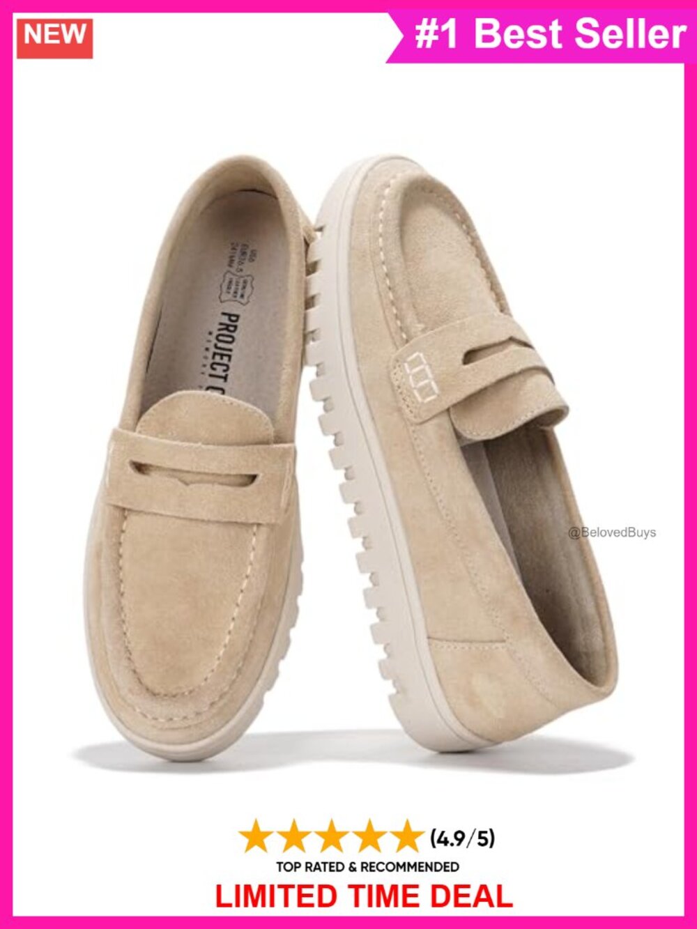 100% Genuine Leather Loafers Women Slip-On Mocc Comfort Flats
